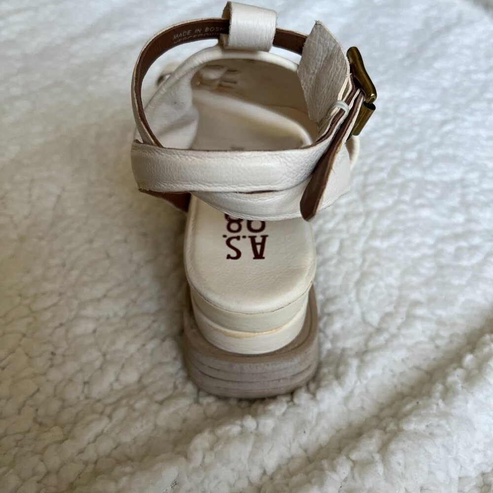 NWT A.S. 98 White Sandals Size 40 (EUR) - Picture 7 of 9